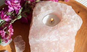 Rosequarz Candle Holder