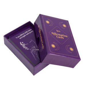 Spiru Affirmation Card Deck - 50 Affirmation Cards including Box - Purple - English