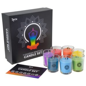 Luxury Gift Set - 7 Chakra Gemstone Scented Candles in Glass