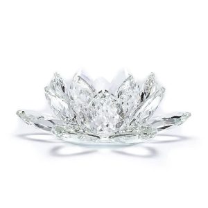 Lotus Candle Holder of Crystal Glass from China