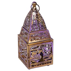 Oriental Lotus Lantern in Vintage Look made of Iron - Bronze