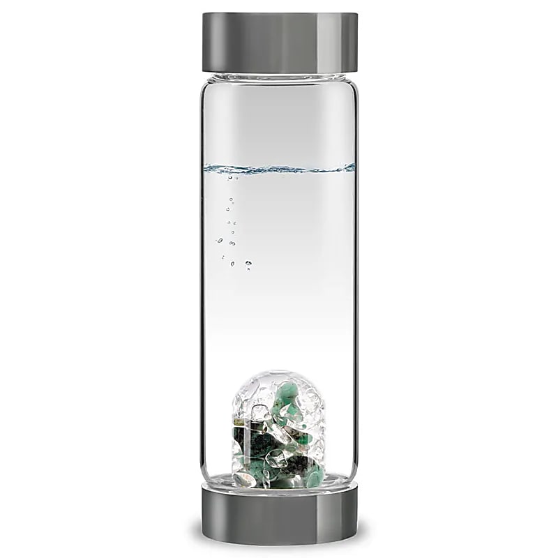 VitaJuwel ViA Vitality Glass Water Bottle with Gemstones - 500ml