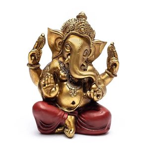 Gold-colored Ganesha Statue - Polyresin - 458 grams - from China