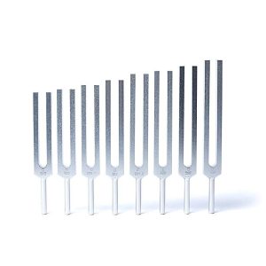 Harmonic Spectrum Tuning Fork Set, Aluminum, Silver-colored from India