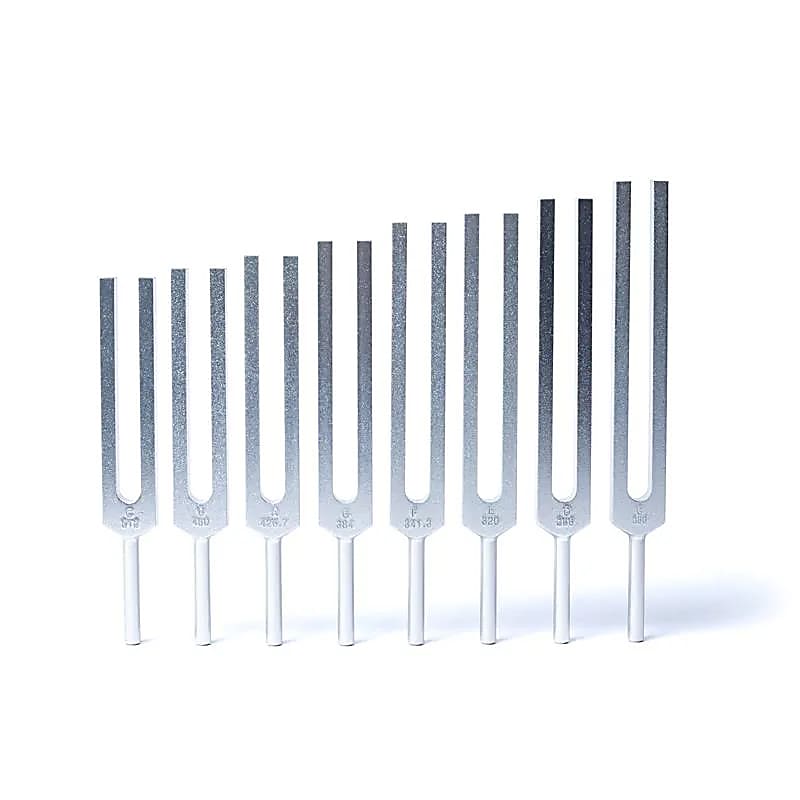 Harmonic Spectrum Tuning Fork Set, Aluminum, Silver-colored from India