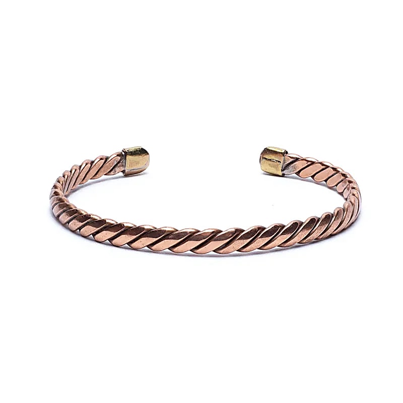 Twisted Bracelet - Copper & Brass - Bronze-colored & Adjustable