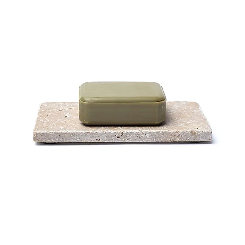 Travertine Soap Holder - Beige (15 x 7.5 cm)