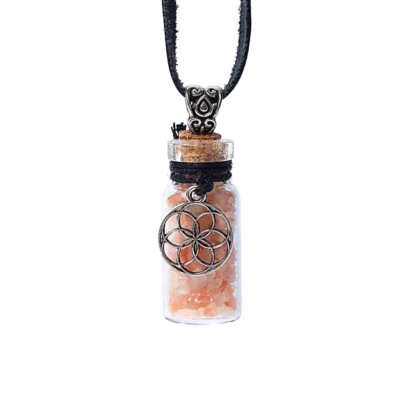 Sunstone Gemstone Pendant in Gift Bottle from India