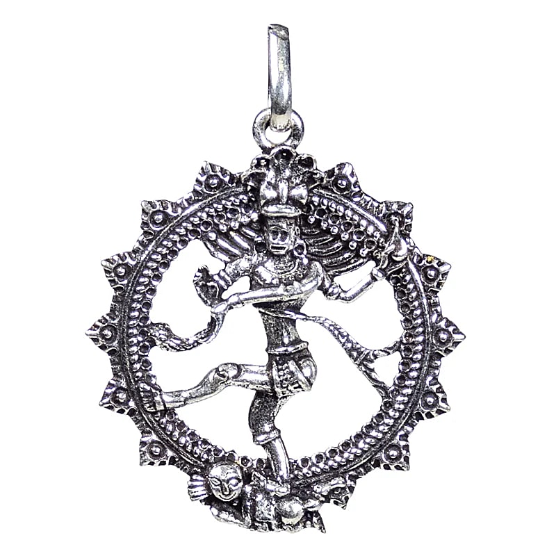 Shiva Nataraj Brass Hanger - Silver-colored