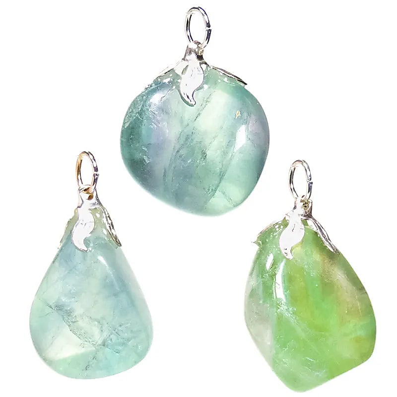 Green Fluorite Gemstone Pendant A Quality