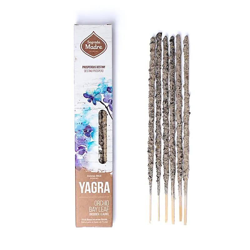 Sacred Mother Yagra Incense, Orchids & Laurel, Vegan, 20g