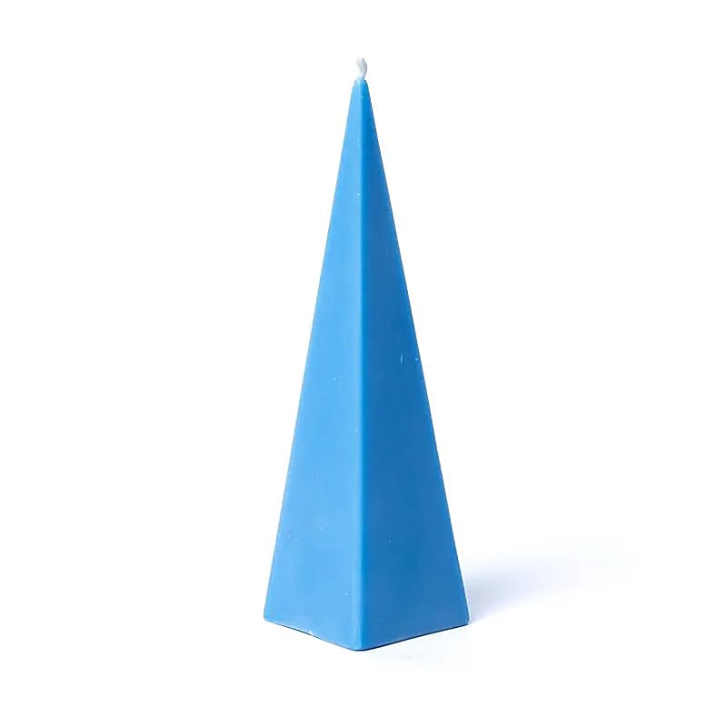 Sustainable Pyramid Candle Light Blue, Palm Wax, Fairtrade from Indonesia