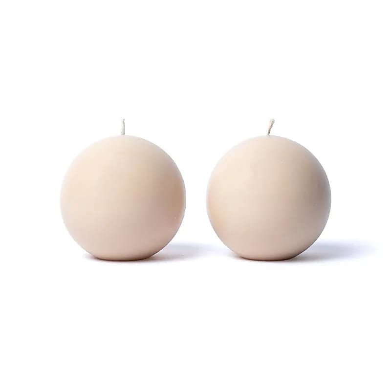 Sustainable Palm Wax Ball Candle Beige - Fairtrade from Indonesia