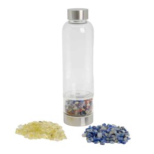 Gemstone Water Bottle with Tumbled Stones for Self-Confidence - Bundle