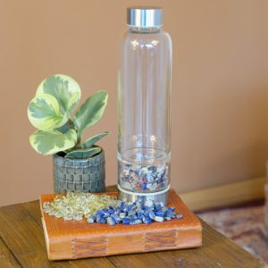 Gemstone Water Bottle with Tumbled Stones for Self-Confidence - Bundle
