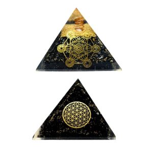 Black Tourmaline Orgonite Pyramid Set - Bundle