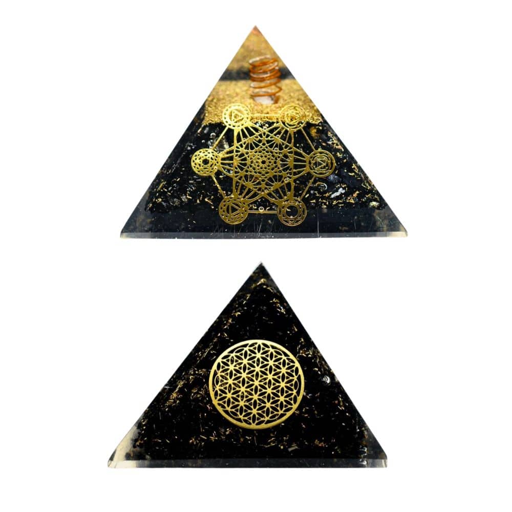 Black Tourmaline Orgonite Pyramid Set - Bundle