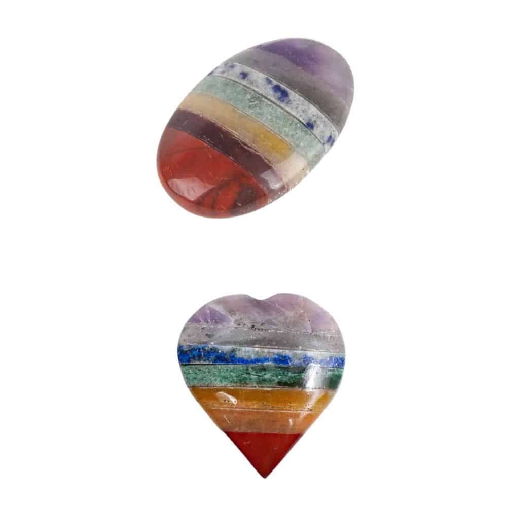 7 Chakra Cuddle Stone & Pocket Stone Set - Bundle