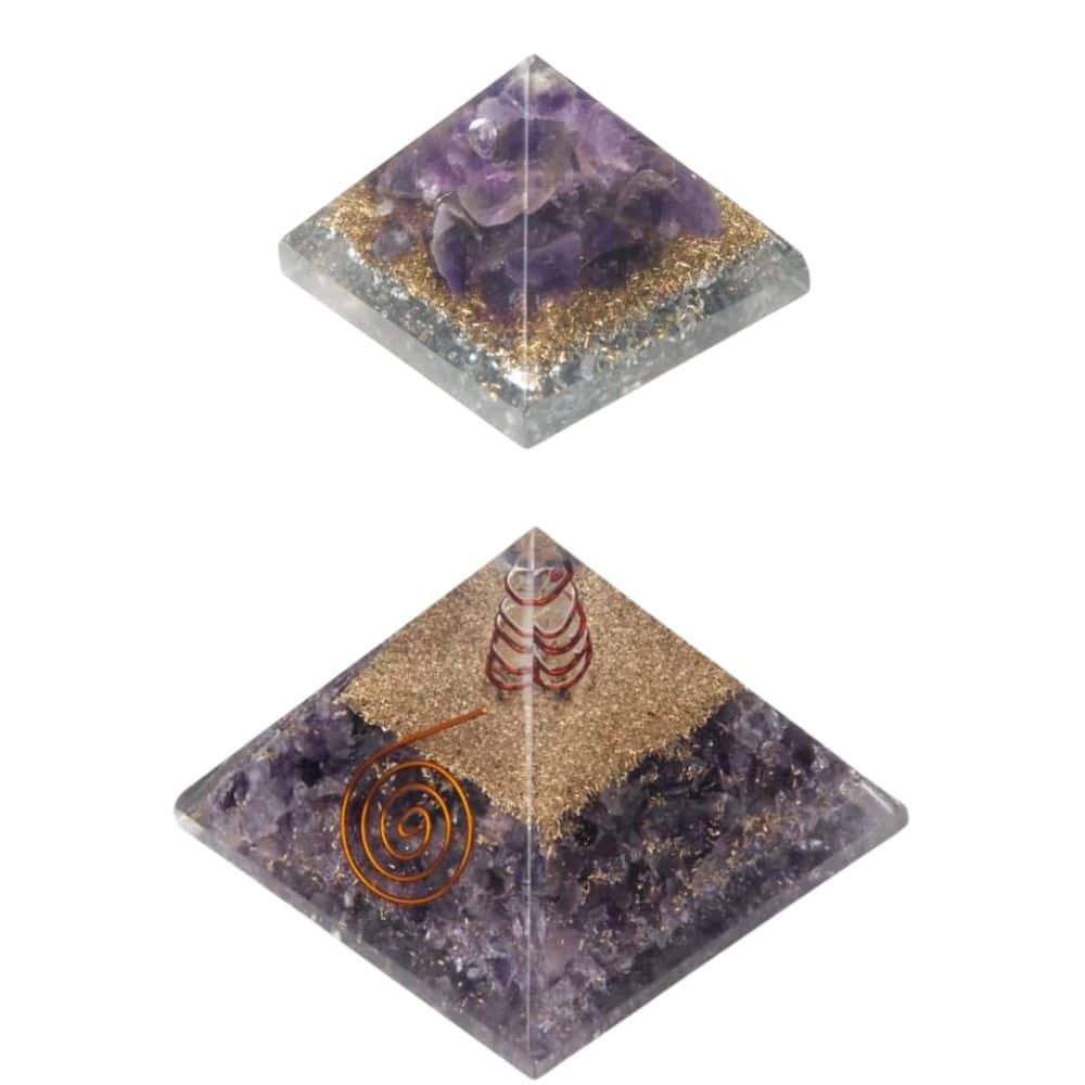 Amethyst Orgonite Pyramid Set (Large and Small) - Bundle