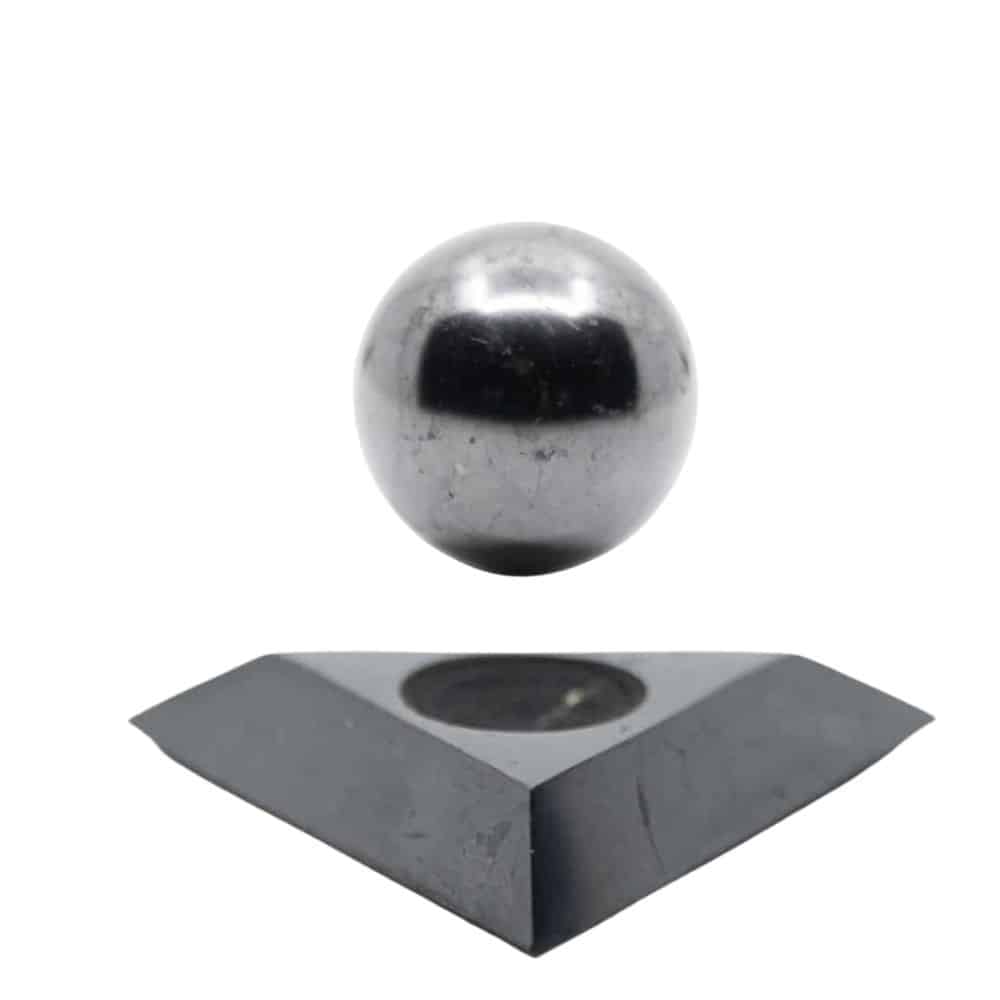 Shungite Gemstone Sphere (40 mm) with Shungite Stand - Bundle