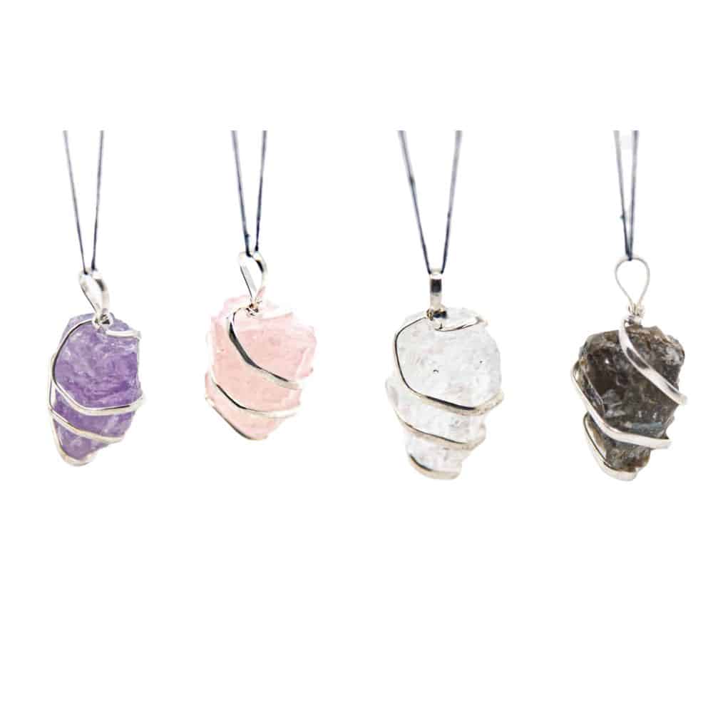 Rough Gemstone Pendants Wrap Set - Bundle