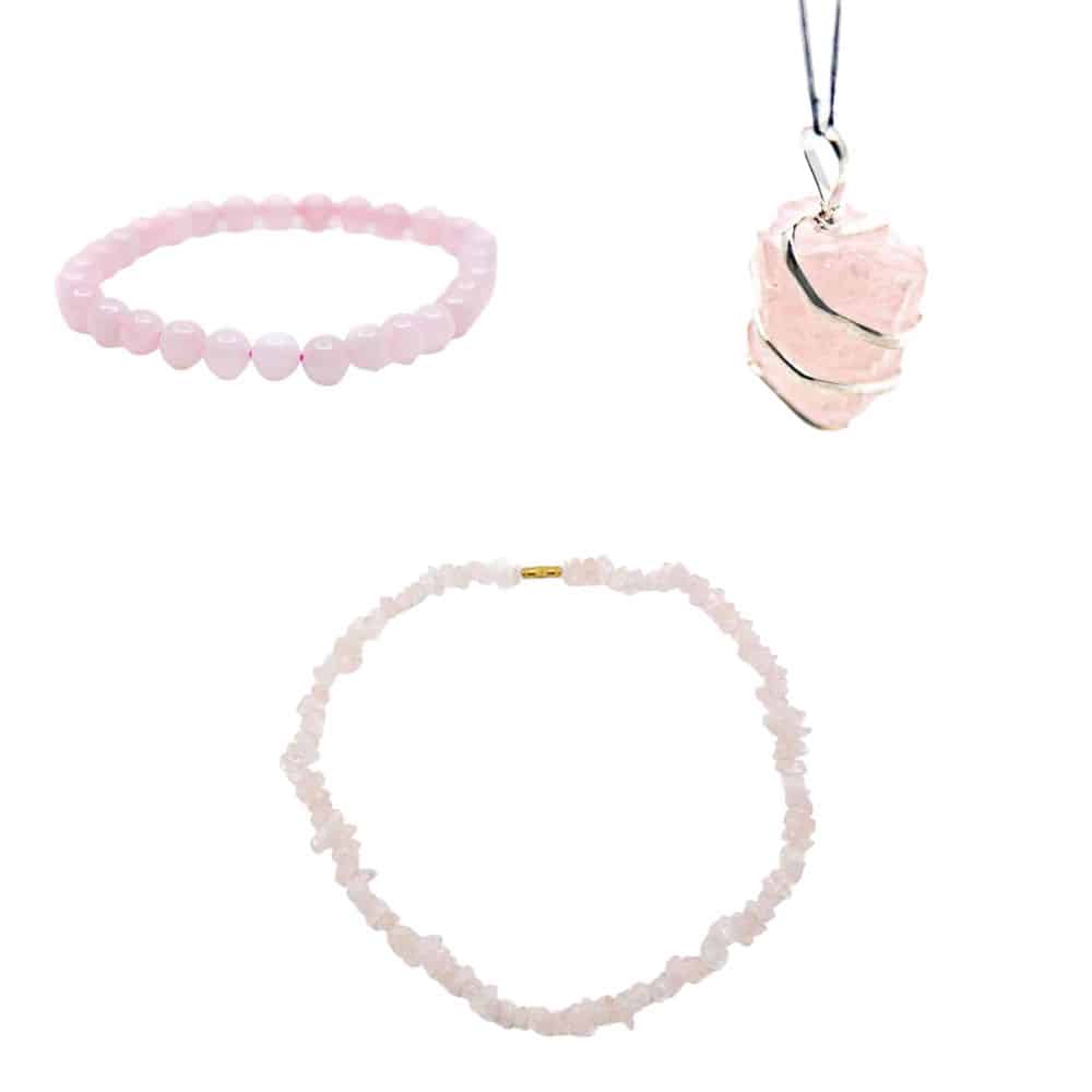 Rose Quartz Jewelry Set - Bundle