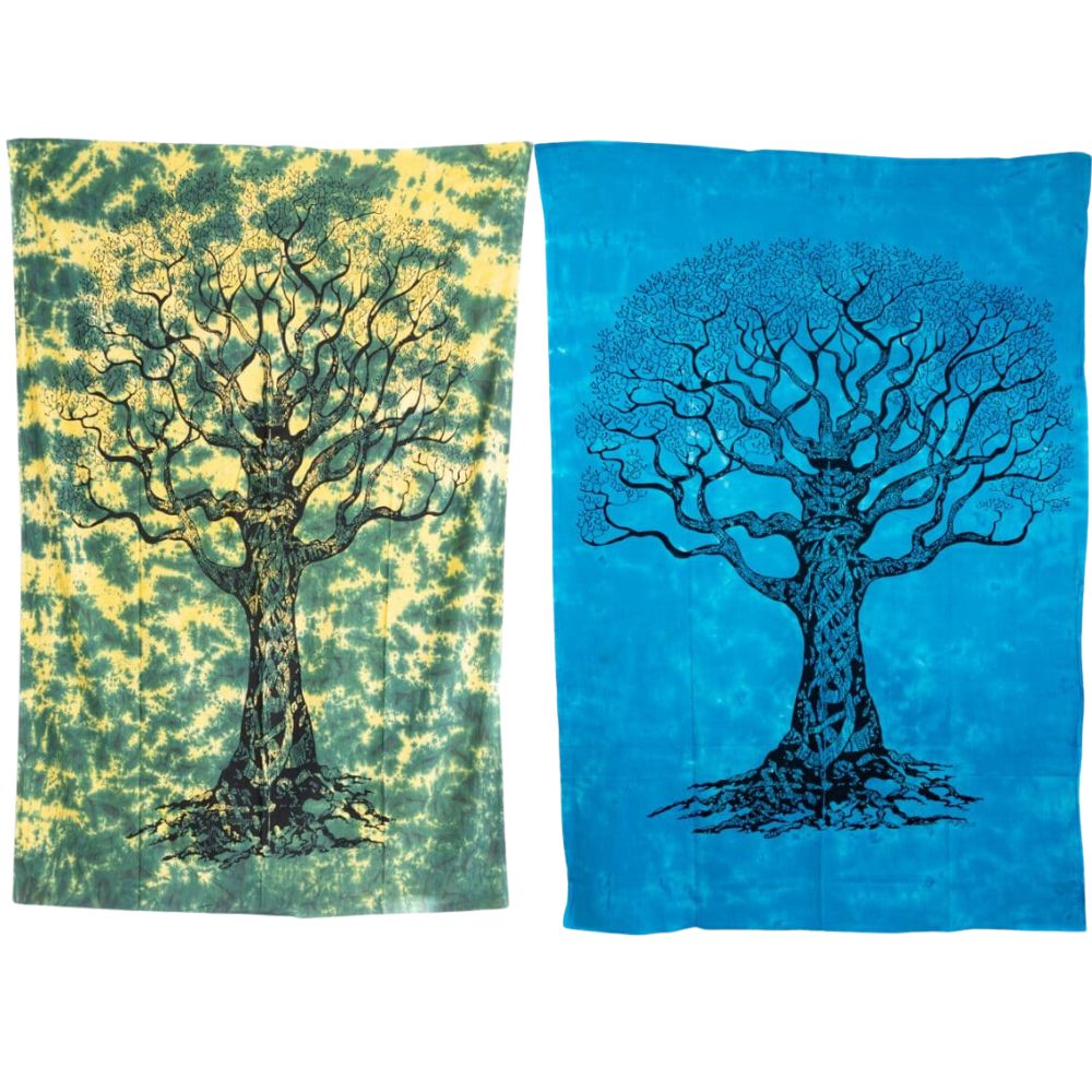 Authentic Wall Tapestries Tree of Life Set (Blue/Green) - Bundle