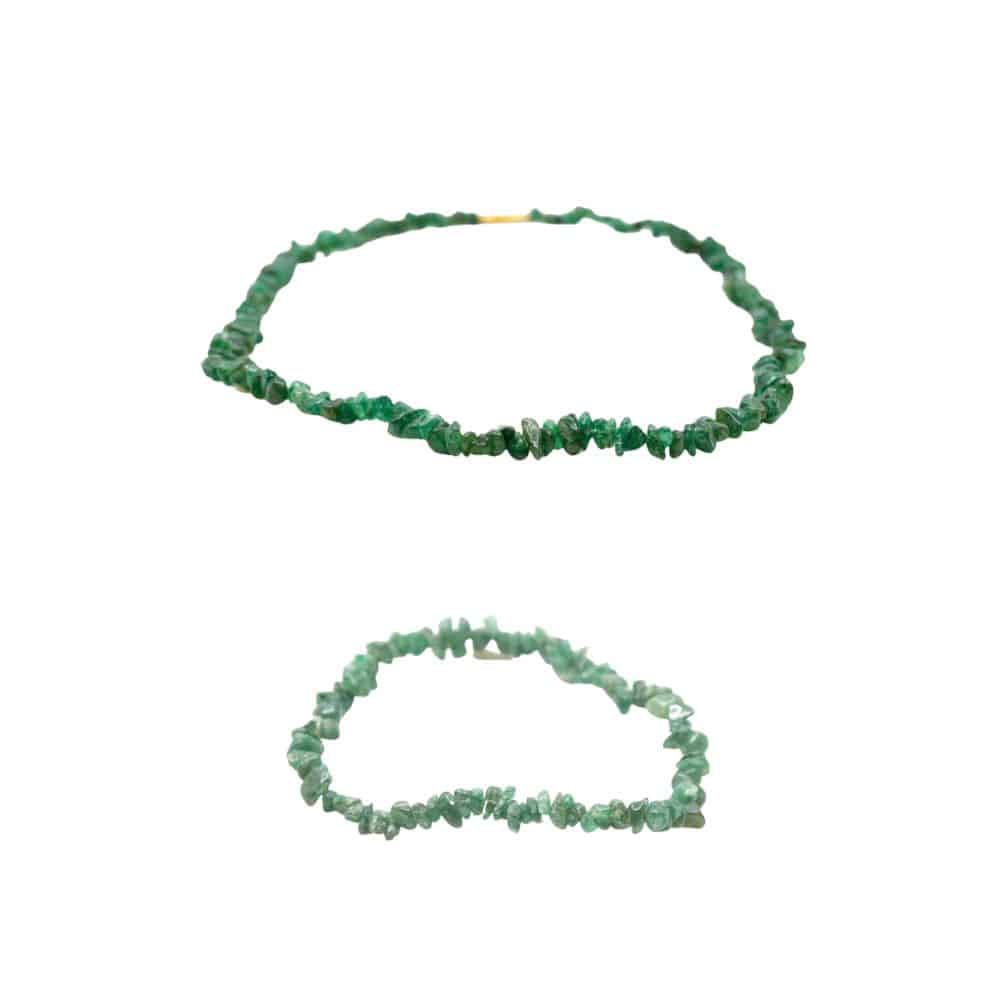 Green Jade Split Bracelet and Necklace Set - Bundle