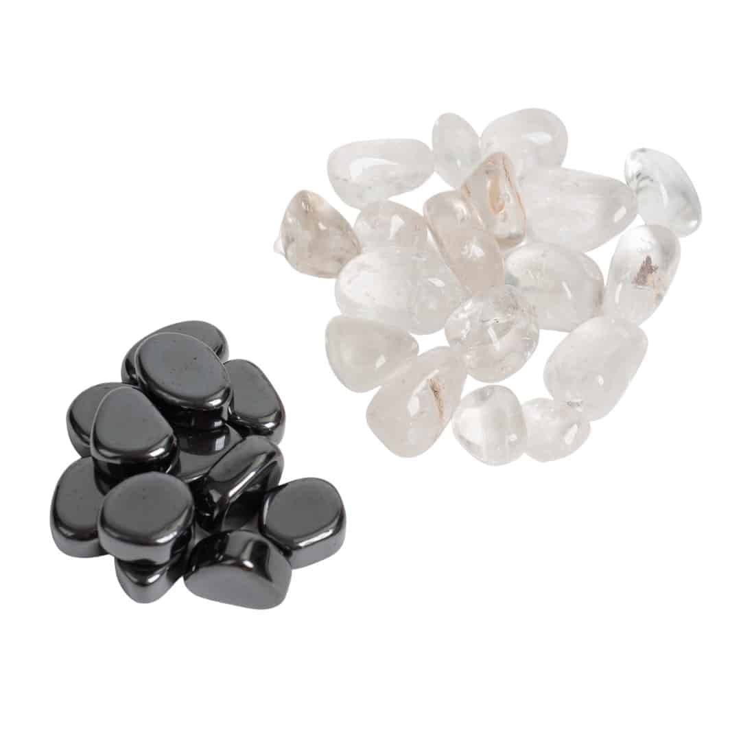 Gemstone Discharge + Recharge Set - Hematite & Rock Crystal (2 x 200 grams)