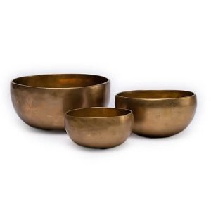 Handmade Bronze Singing Bowl with OHM Engraving
