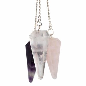 Golden Triangle Gemstone Pendulum Set (Facet)