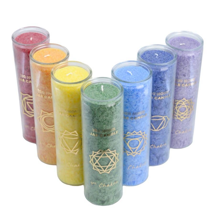Fair Trade 7 Chakra Candle Set (100 Burn Hours)