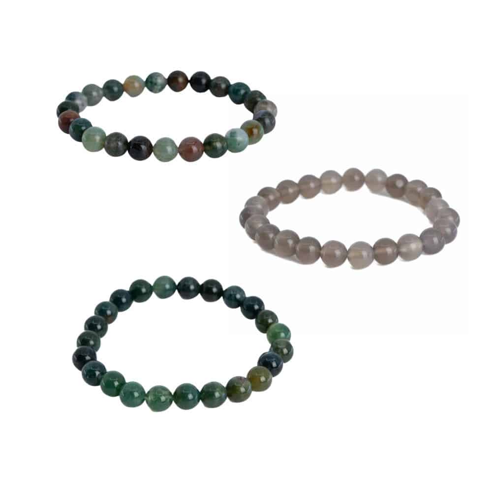 Gemstone Bracelet Set for Grounding & Cleansing – Bundle