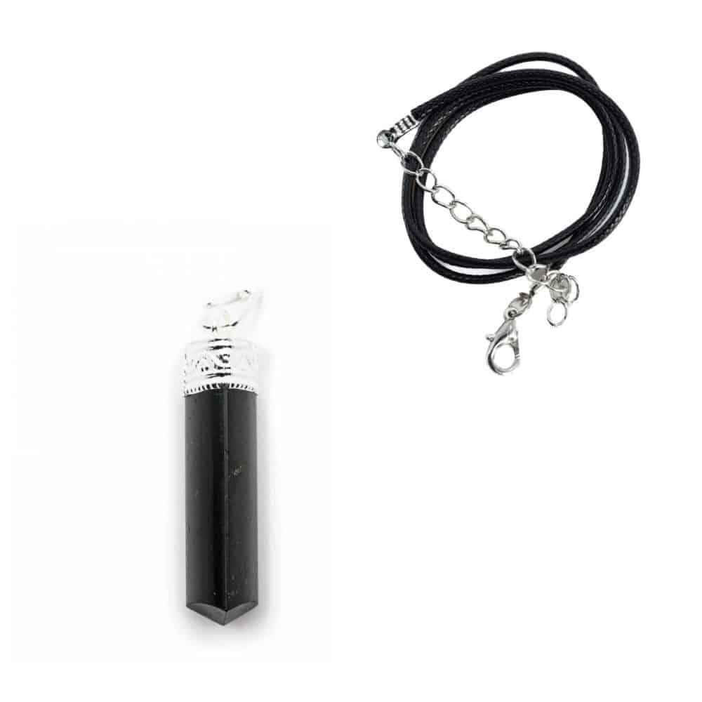 Gemstone Pendant Black Tourmaline with Simple Chain – Bundle