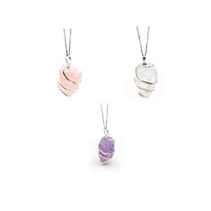 Raw Gemstone Wrap Pendants Golden Triangle - Bundle