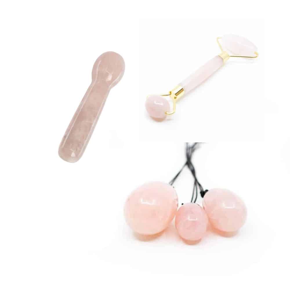 Rose Quartz Gemstones Yoni Set for Self Love - Bundle