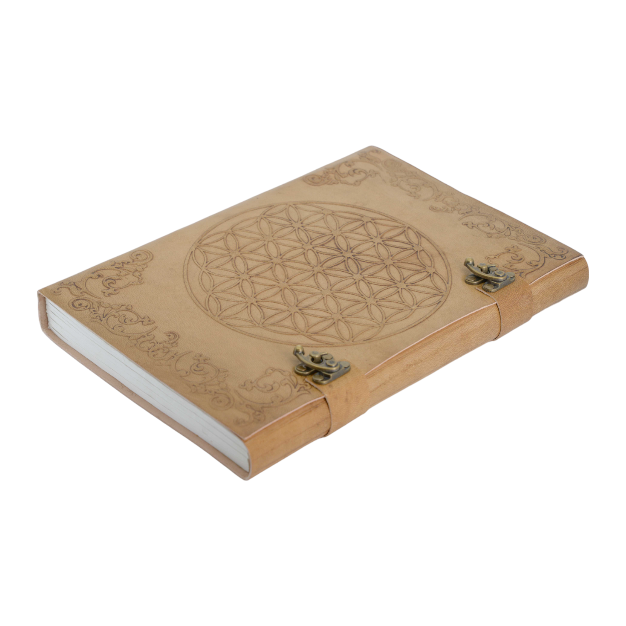 Spiritual Notebook Leather - Flower of Life (A4 size) – Handmade