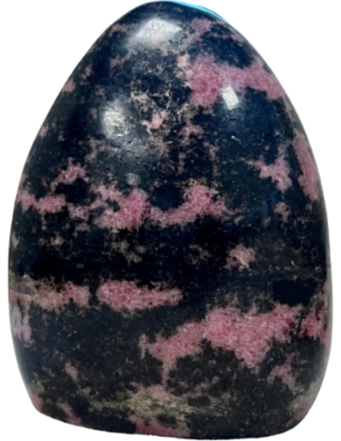 Rhodonite sculpture smoothly polished 800 - 900 grams from Madagascar