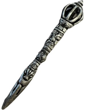 Silver-plated brass Phurba magical dagger spiritual instrument