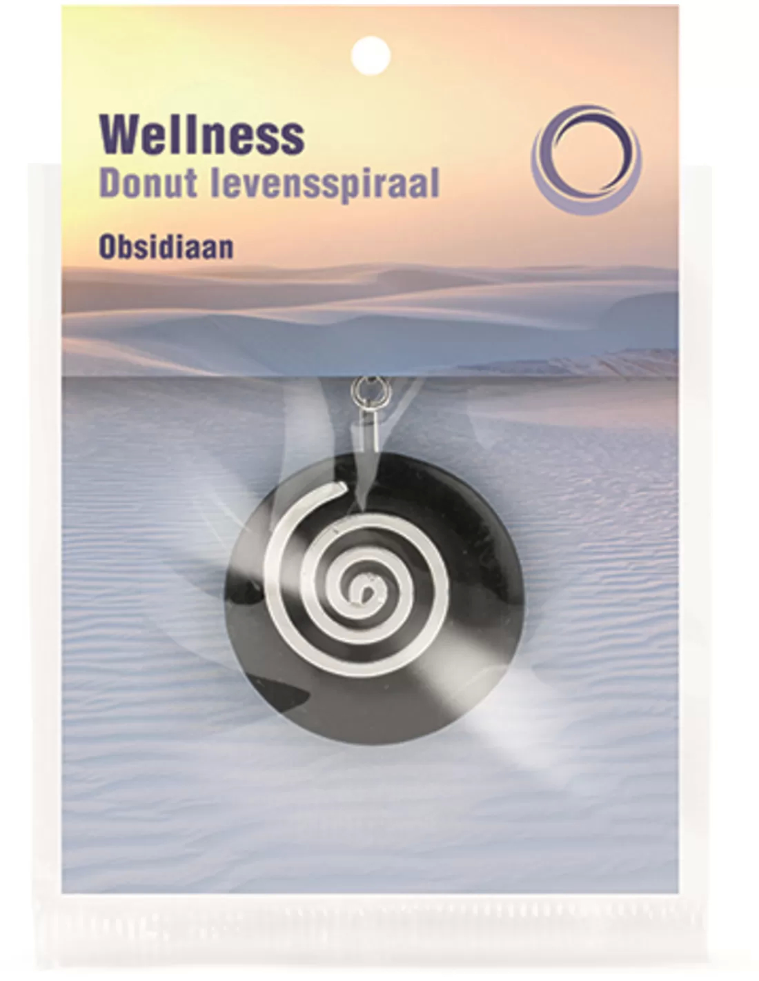 Black Obsidian Life Spiral Donut with Donut Pendant