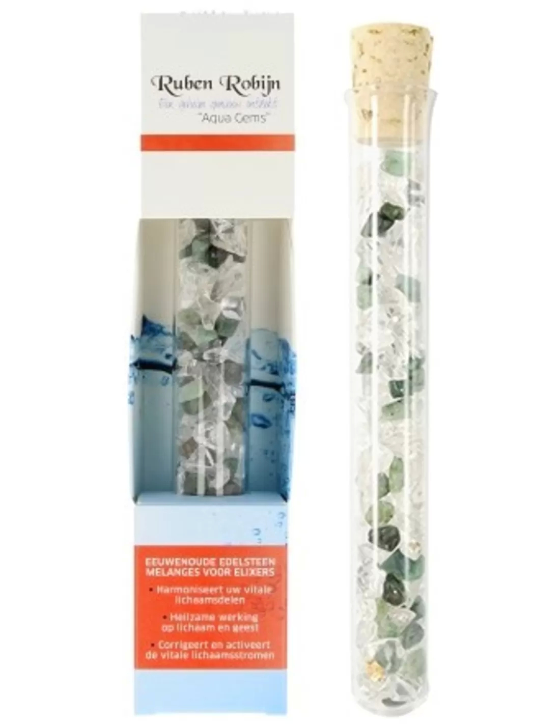 Emerald Rock Crystal Gemstone Combination for Orientation and Growth Aqua Gems Wand