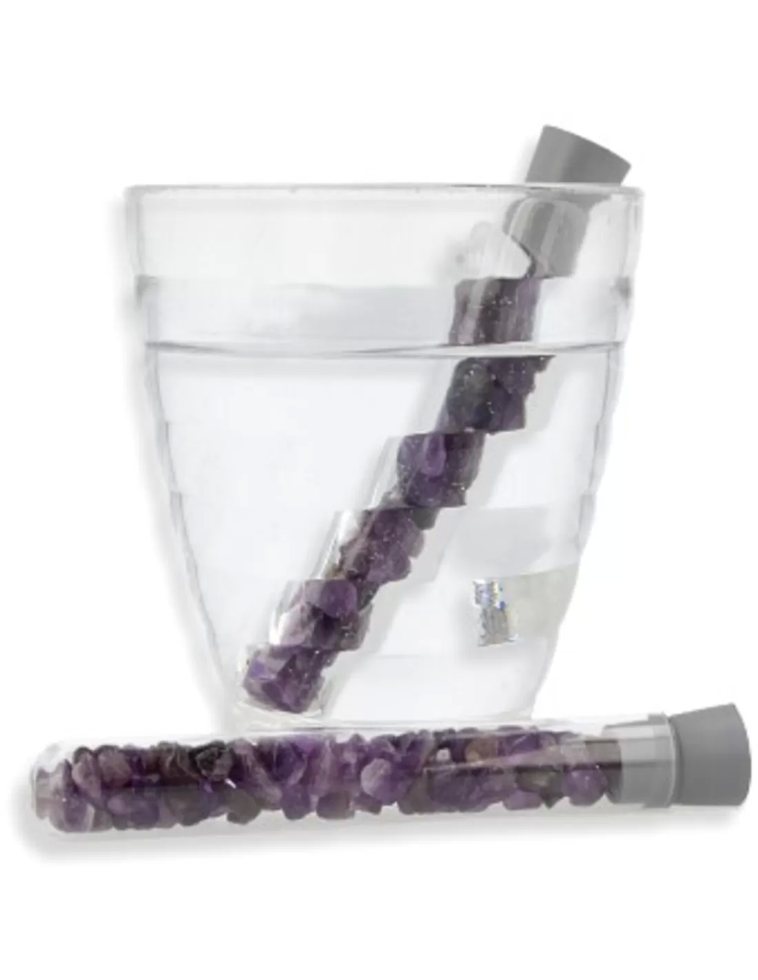 Amethyst Water Wand with Stones for Glass Use, Single Tube Excluding Glass