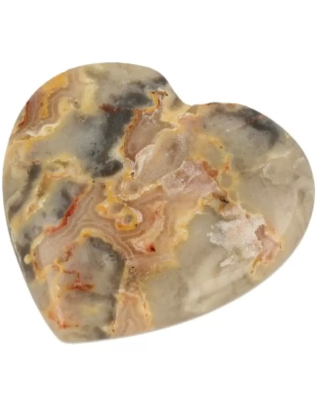 Unique flat Agate crazy lace gemstone heart