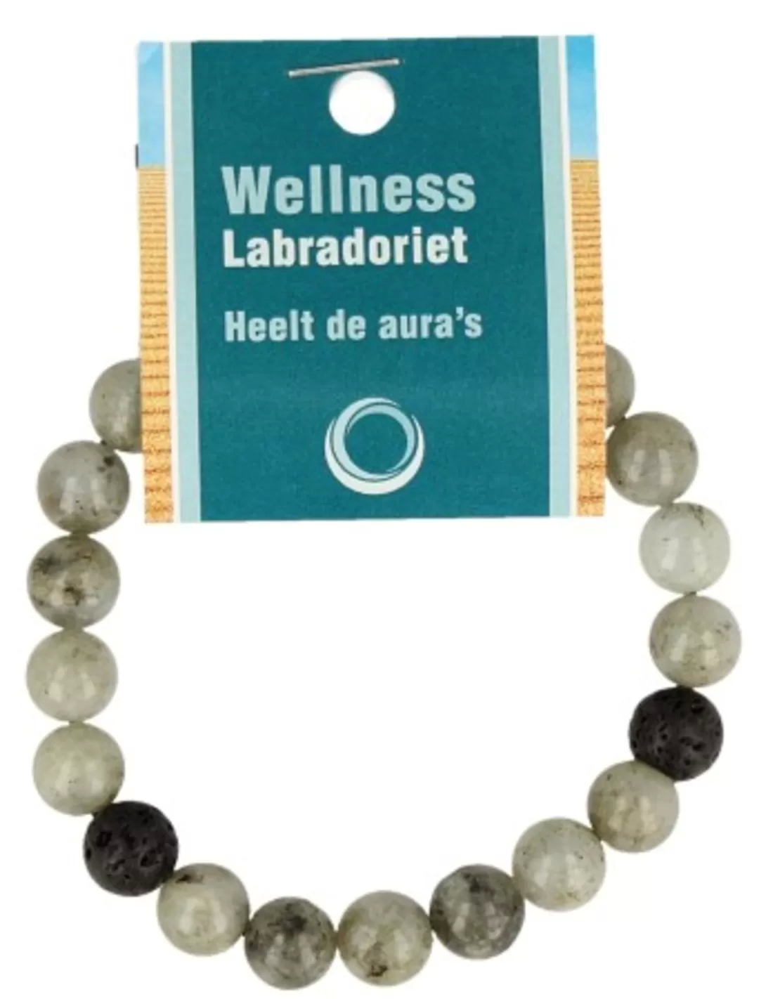 Labradorite Powerbead Bracelet for Men with Lava Stone Spacer Beads