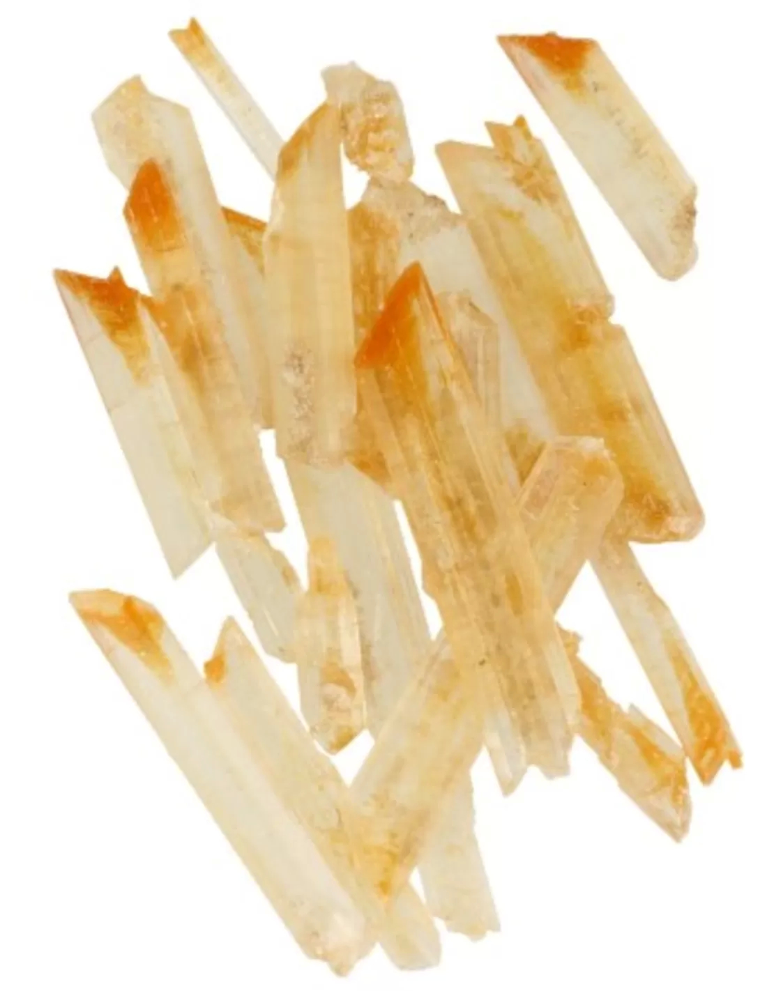 Rough orange Gypsum crystal points 10 grams from USA
