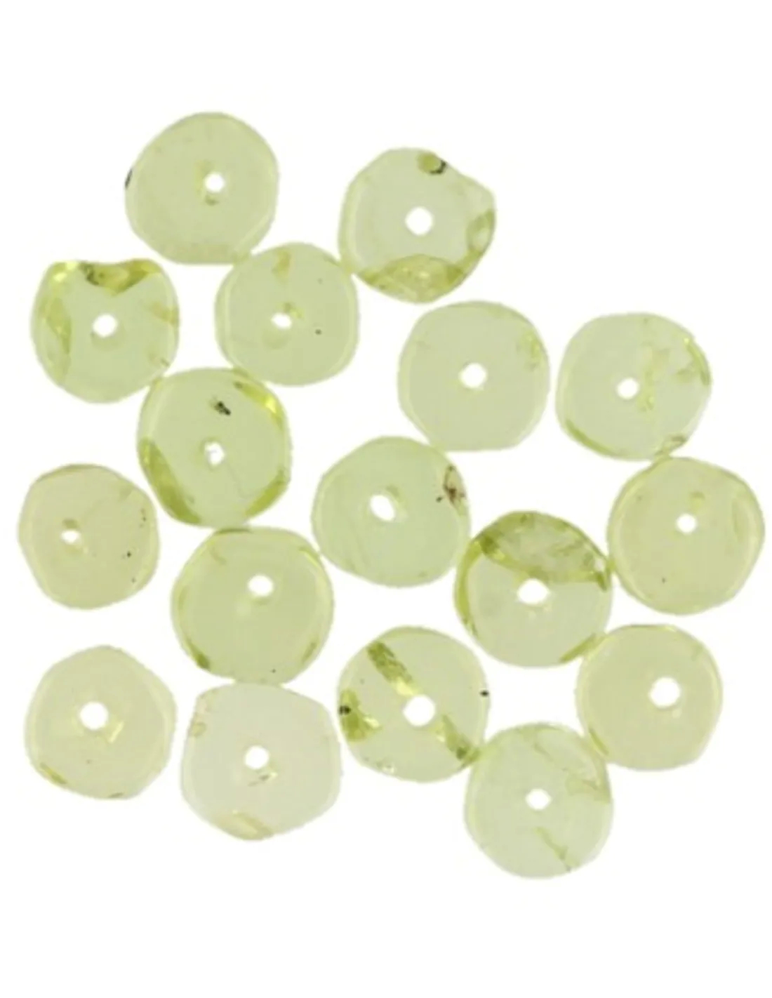 Peridot Beads 5 mm Slices 17 Pieces for Jewelry and Optimism