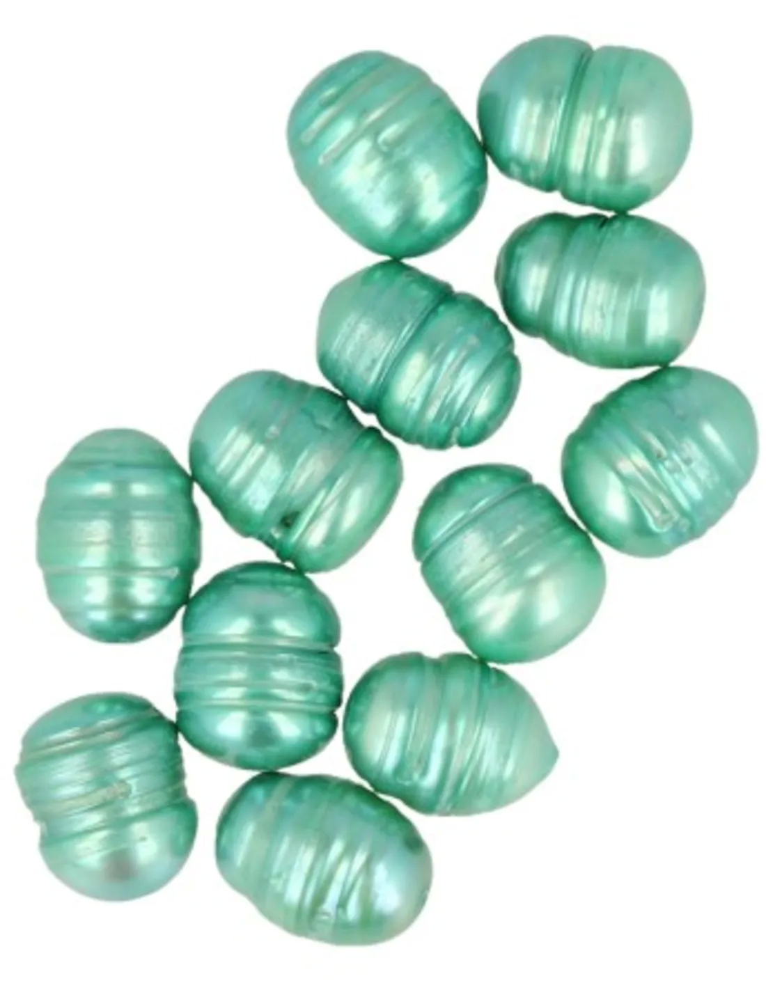 Dyed Green Pearl Beads 10 mm - 12 pieces