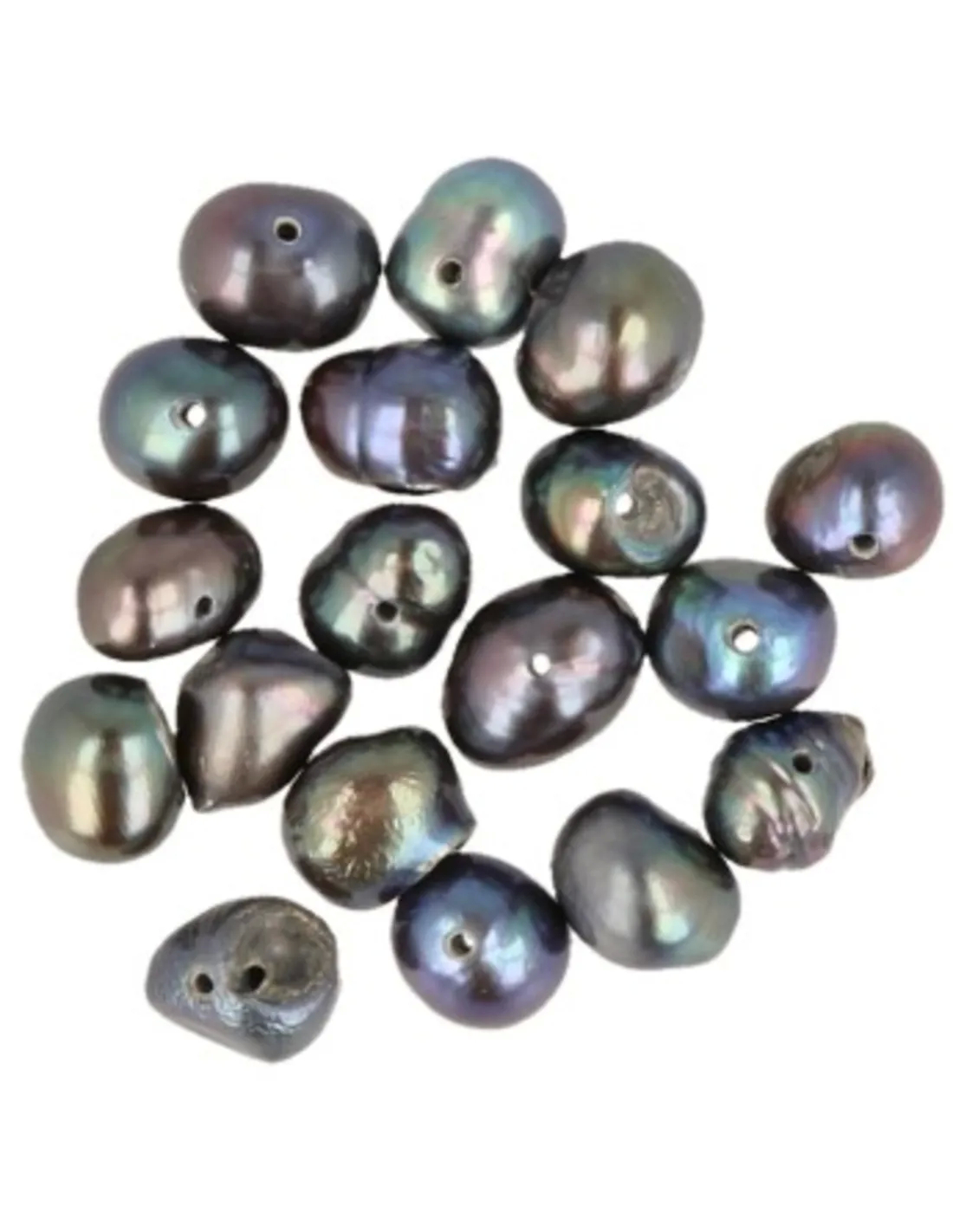Pearl beads gray 5 mm 20 pieces dyed