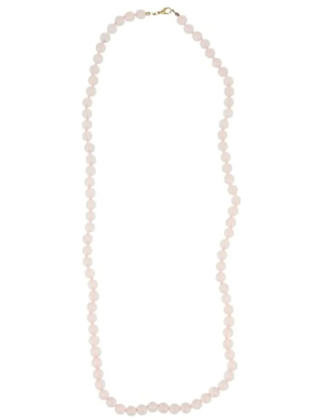 Rose Quartz Bead Necklace 80 cm Love and Sensitivity