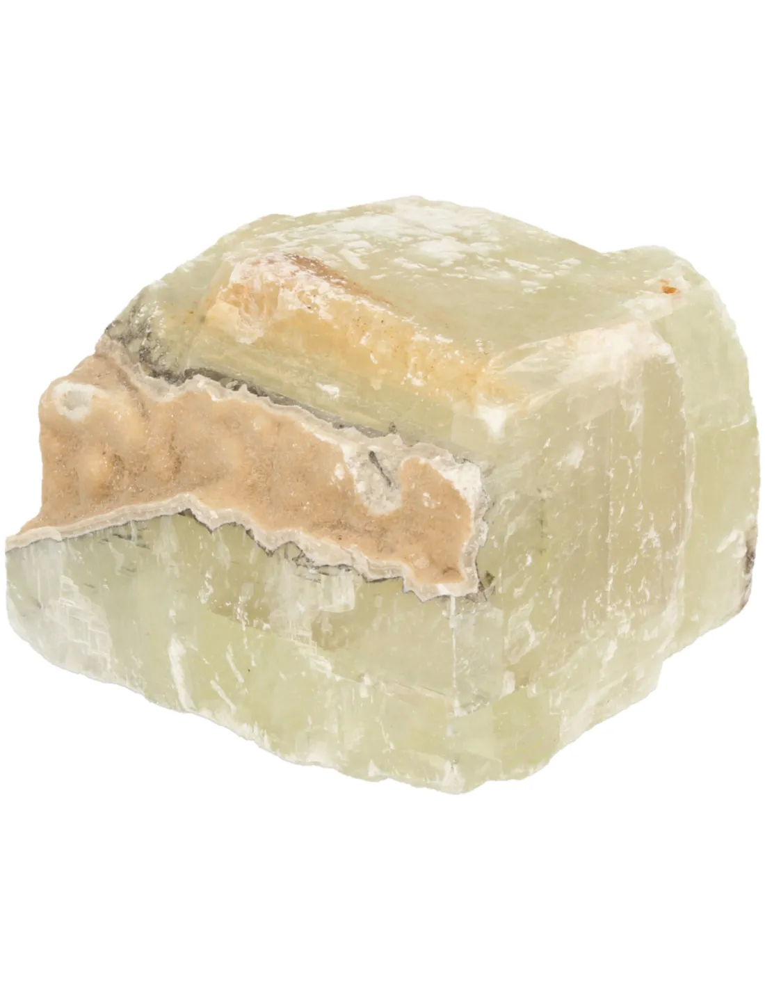 Rough Double Spar Piece Green Calcite 400 to 500 Grams